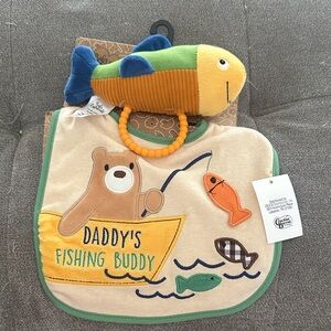 Baby Bib and Toy Set with Fishing Theme